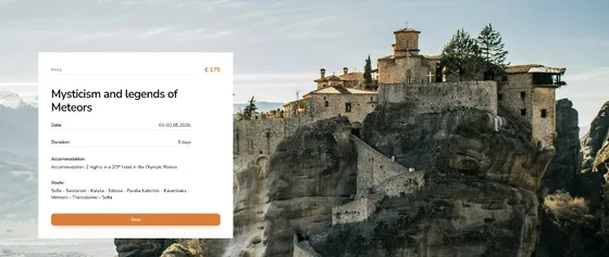 Nistravel dedicated trip page hero UI