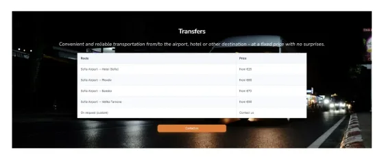 Nistravel transfers section